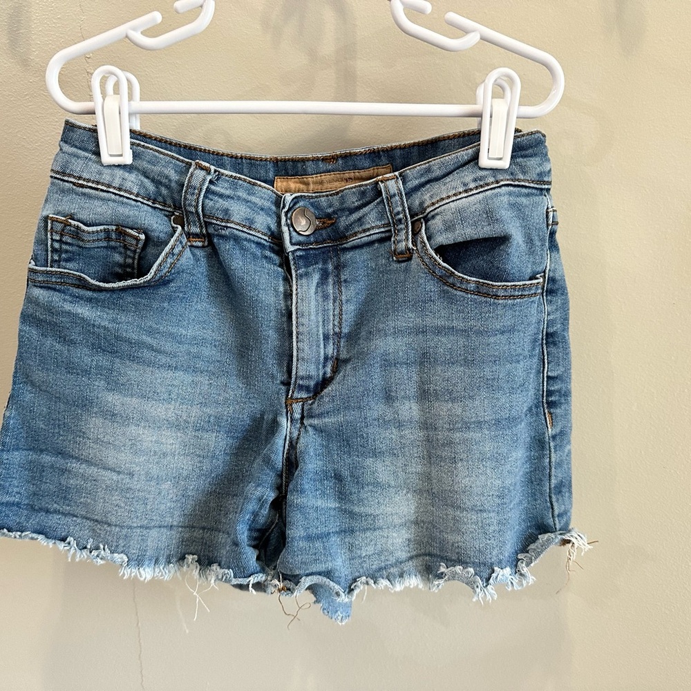 Joes Jeans Girls Light Blue Denim Frayed Hem Shorts